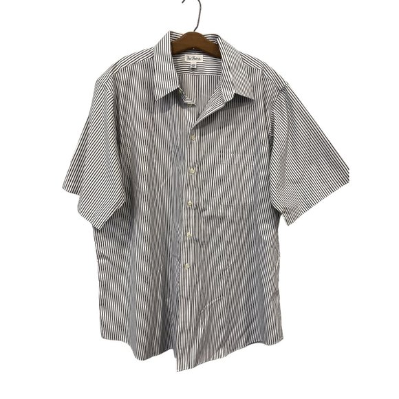 Paul Fredrick Stripe Button Down Shirt Men 17 1/2 Cotton Career Office Workwear - Picture 1 of 9